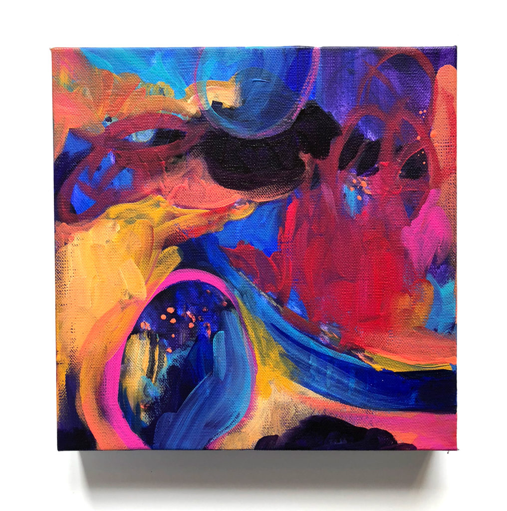 Abstract acrylic painting on canvas